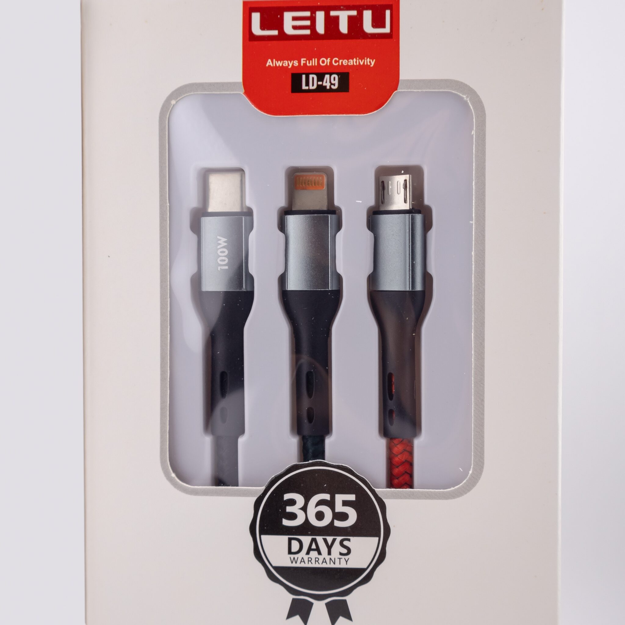 کابل تبدیل USB به لایتنینگ/USB-C/microUSB لیتو مدل LD-49 طول 1 متر