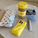 قاب گوشی آیفون lemon rhode به همراه پک اورجینال و لیپ گلاس