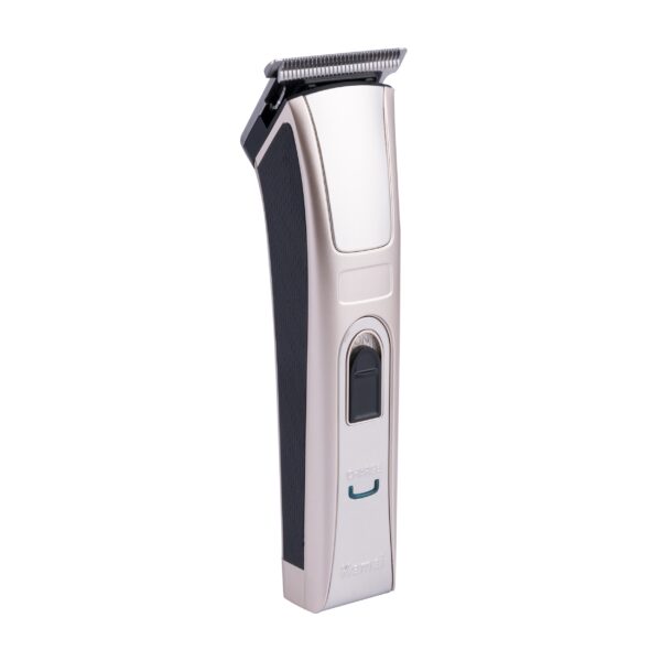 ماشین اصلاح سر و صورت کیمی مدل KM-5017، منبع انرژی باتری قابل شارژ، تکنولوژی اصلاح به صورت برش مستقیم، اندازه اصلاح 0.5 میلی‌متری، مدت زمان شارژ 120 دقیقه و مدت زمان استفاده پس از شارژ 45 دقیقه، به همراه 4 عدد شانه، روغن، قابل شستشو، ضد حساسیت
