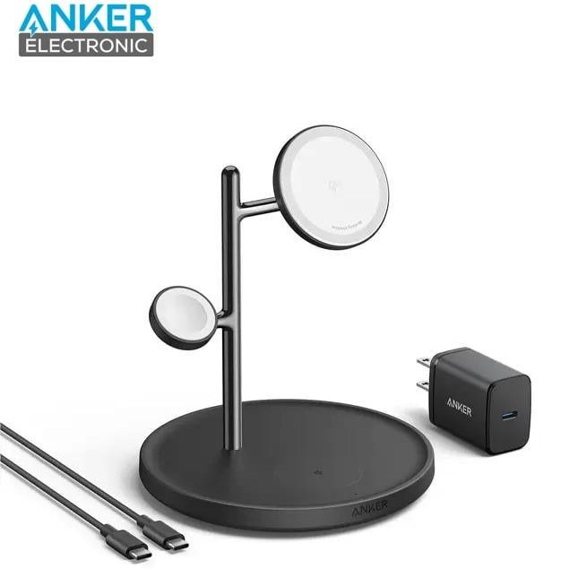 Kb9jl0b4lx3nlZHQ شارژر بی سیم انکر مدل B25M3 به همراه کابل USB-C و آداپتور - Image 1