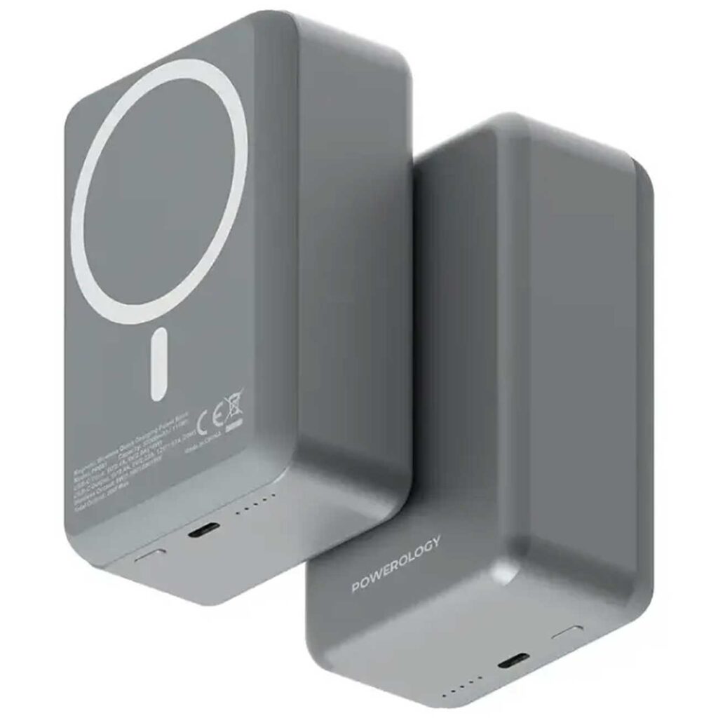 پاوربانک مگ سیف پاورولوژی مدل POWEROLOGY ALUMINUM PP081